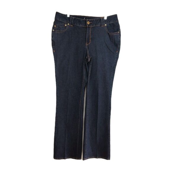 Lane Bryant Slim Boot Jeans Women's 16 Tall Dark Blue Genius Fit Jeans - Picture 1 of 8